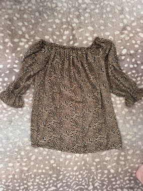 Daytrip Brown Leopard Off-Shoulder mini dress